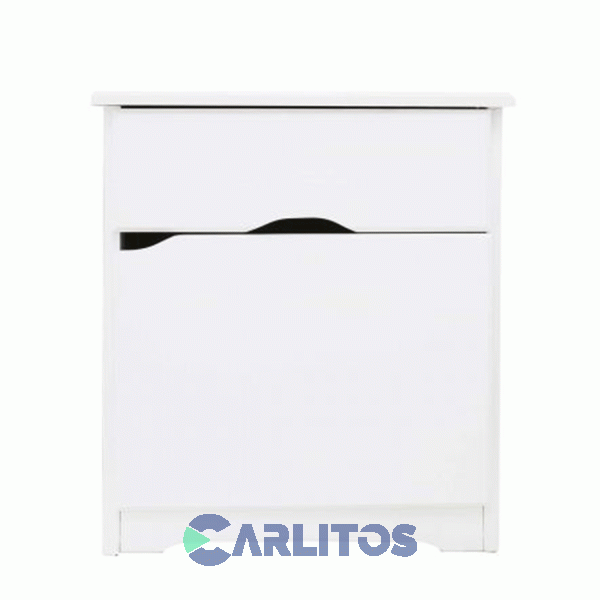 Mesa De Luz Pacífico 1 Puerta y 1 Cajón Blanco