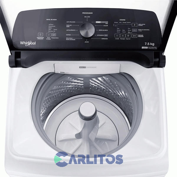 Lavarropa Carga Superior Whirlpool 7.5 KG - 750 RPM Blanco Wwh07ab