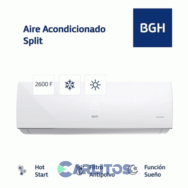 Aire Acondicionado Split Bgh 2600 Watts - Frío/Calor Bs26wcau