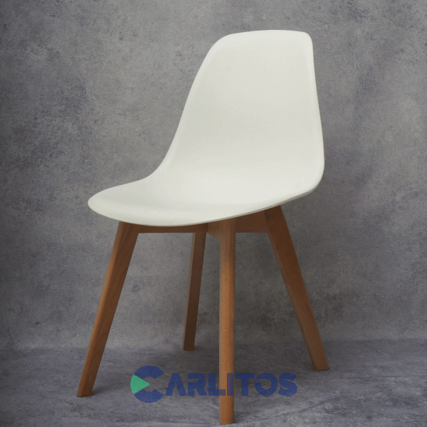 Silla Magnolia Pvc Blanca Patas De Madera Garden Life