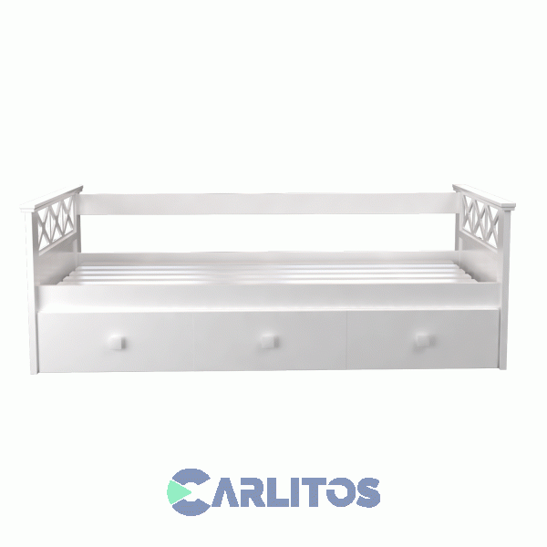 Cama Marinera Cruces Con Carro Infinity Laqueada Blanca