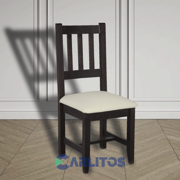 Silla Silvia Asiento Ecocuero Mobilia Castagno