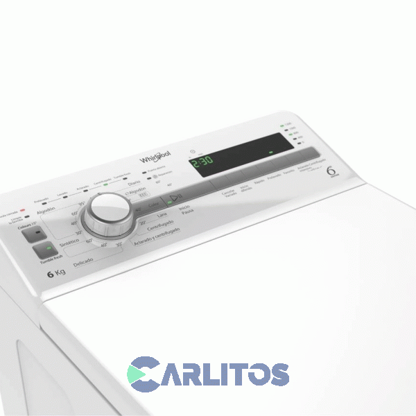 Lavarropa Carga Superior Whirlpool 6 KG - 1200 RPM Blanco Wcs60zb