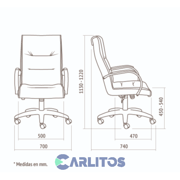 Sillón De Oficina Portantino Trento 501 Ecocuero Negro