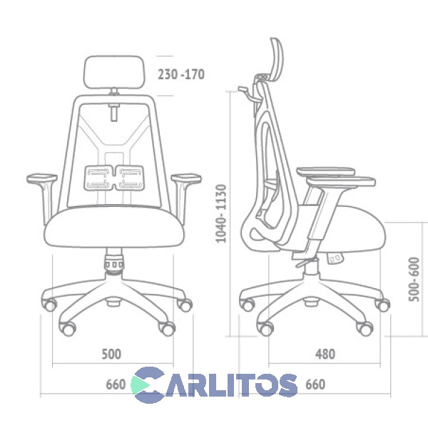 Sillón De Oficina Portantino Tokio Ecocuero Negro