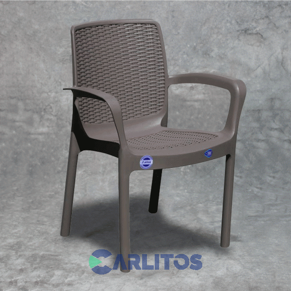 Sillon Pvc Voss Simil Ratan Guinea Capuccino