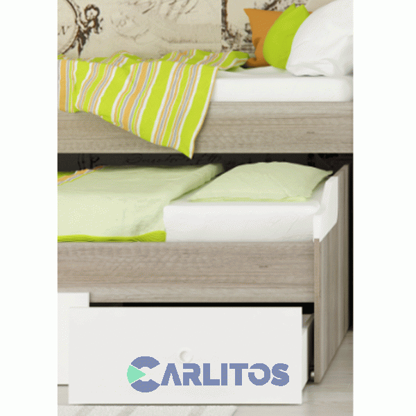 Cama Nido Doble Con Cajonera Valenziana Blanco y Barrique