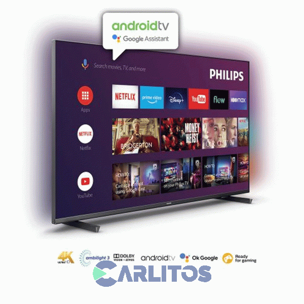 Smart TV Led 70" 4K Ultra HD Philips Con Android Y Ambilight 70pud7906/77