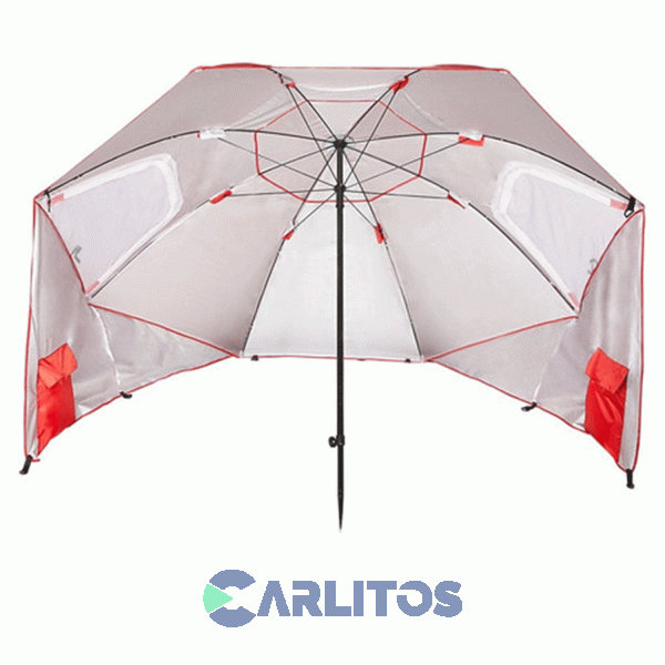 Sombrilla Refugio 2.40 Metros - Tela Polyester Waterdog Scp2408rd Rojo