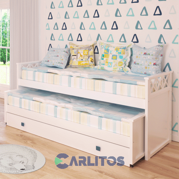 Cama Nido Cruces Infinity Laqueado Blanco