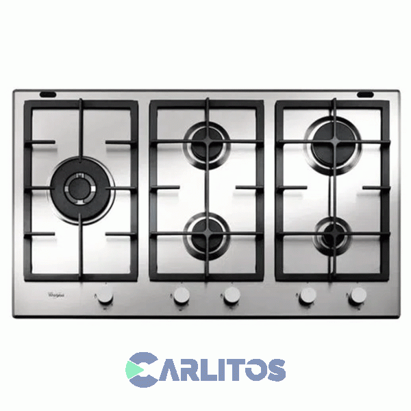 Anafe A Gas Whirlpool 86 CM Acero Inoxidable Gma9522x