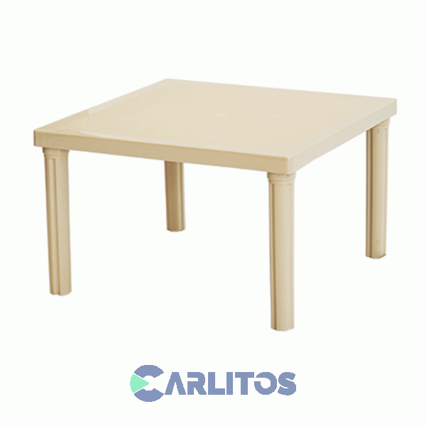 Mesa Pvc Voss Baja Cuadrada Color Arena 75 Cm X 75 Cm Bari