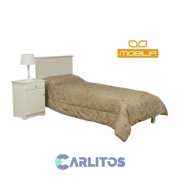 Cama 1 Plaza Tablero Mobilia Blanco