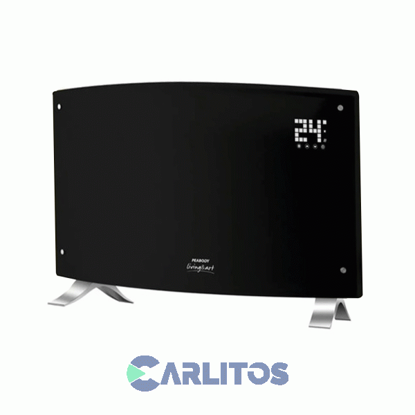 Estufa Panel De Vidrio Curvo Peabody 2000 Watts Pe-vqd20n Negro