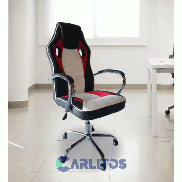 Sillón Gamer Blanco Office Chair Base Cromada