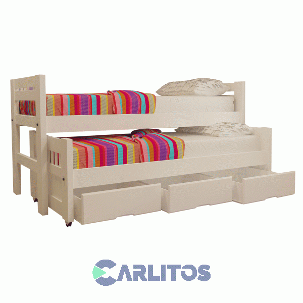 Cama Nido Con Cajonera Inmacol Blanco