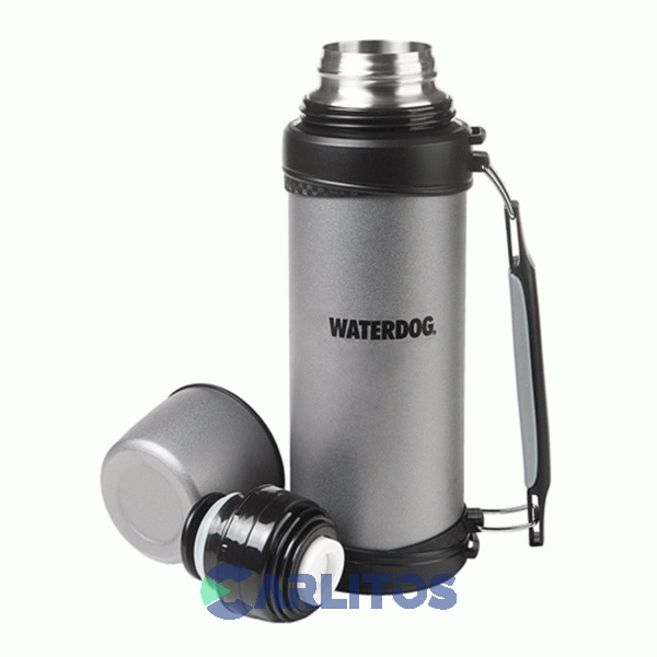 Termo De Mate Waterdog Con Manija 1 Litro Ta2100ccsil Gris Plata