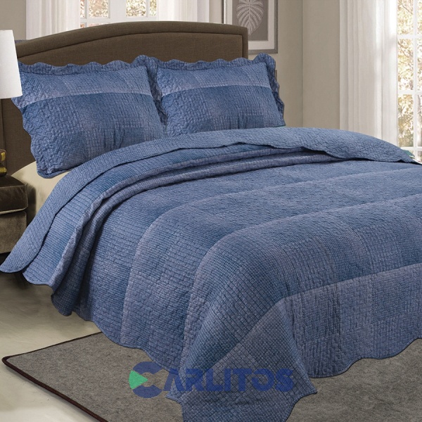 Cubrecama Queen Size Mantra Quilts Stone Wash