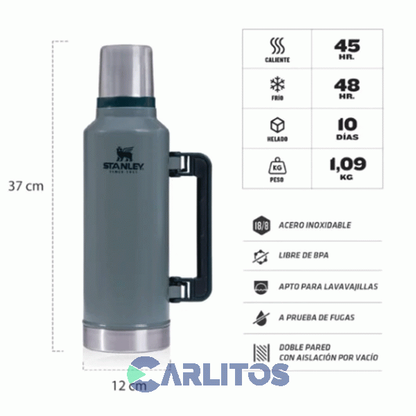 Termo De Mate Stanley Legendario Clásico 1.9 Litros Verde