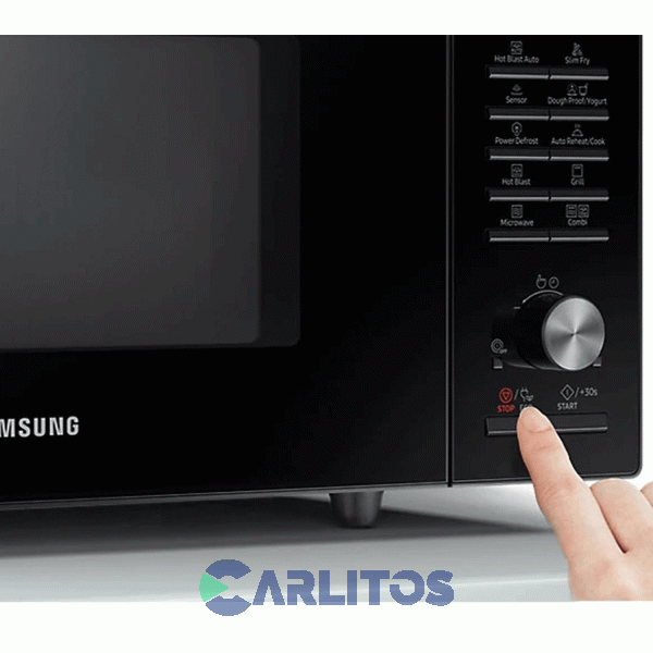 Microondas Con Grill Samsung Digital 28 Litros Gris Mg28f3k3tas/bg