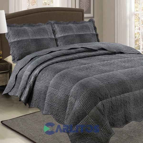 Cubrecama Twin Size Mantra Quilts Stone Wash