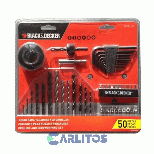 Set Para Taladro Y Atornillar 50 Piezas Black-Decker Bd7806-lac