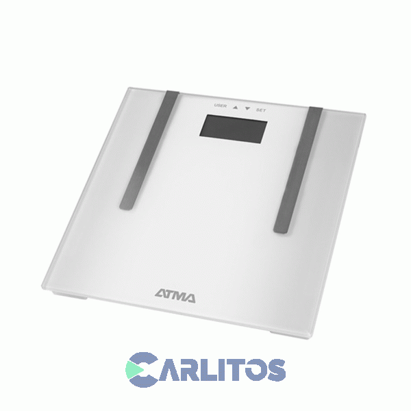 Balanza Personal Digital Atma Vidrio Slim Con Medidor De Grasa Ba7604n