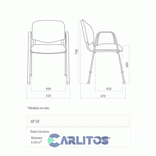 Sillón De Oficina Ap 50 Fijo Tapizada