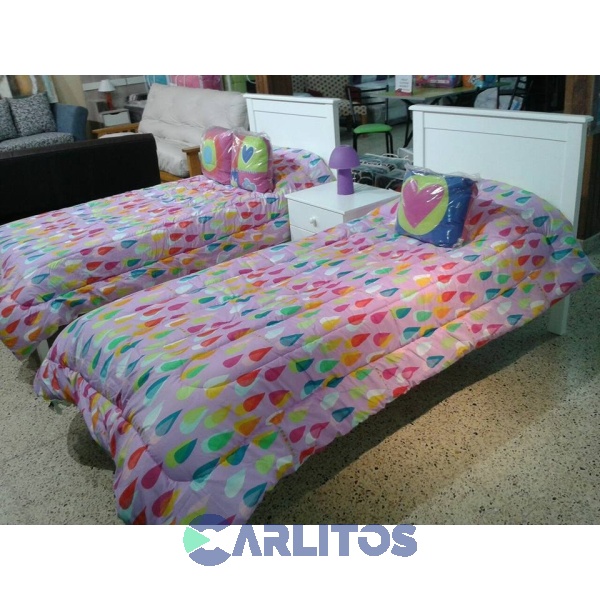 Cama 1 Plaza Tablero Mobilia Blanco