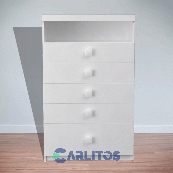 Chiffonier 5 Cajones Infinity Laqueado Blanco