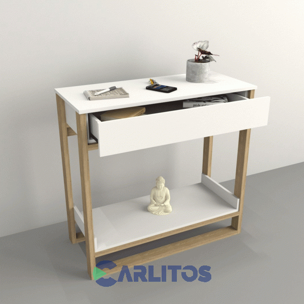 Mesa De Arrime Con Cajón Tables Olmo Finlandés y Everest