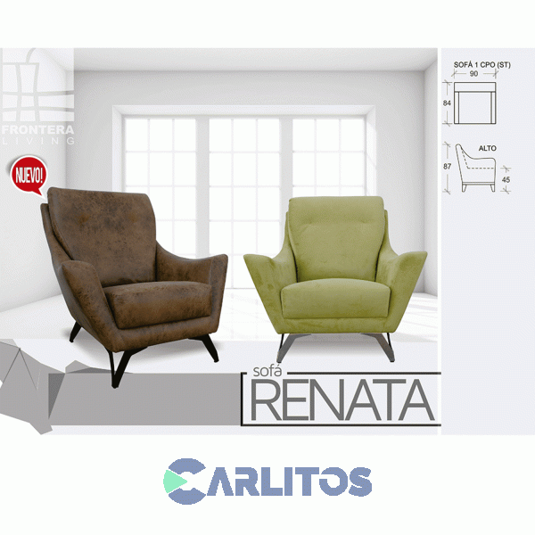 Sofá Renata 1 Cuerpo Frontera Living Grupo 2