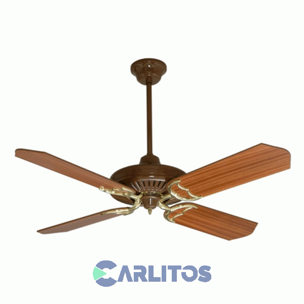 Ventilador De Techo Codini Dorado Palas Madera De Lujo Codini V4d Sin Luz