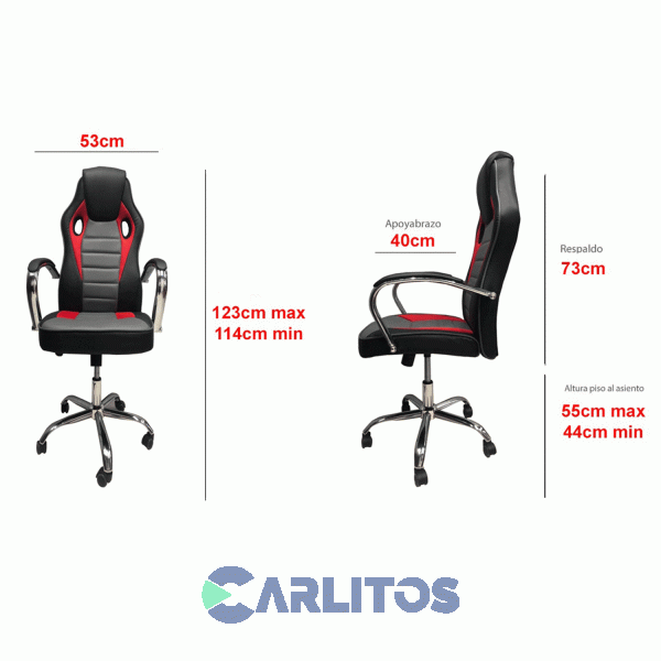 Sillón Gamer Azul Office Chair Base Cromada