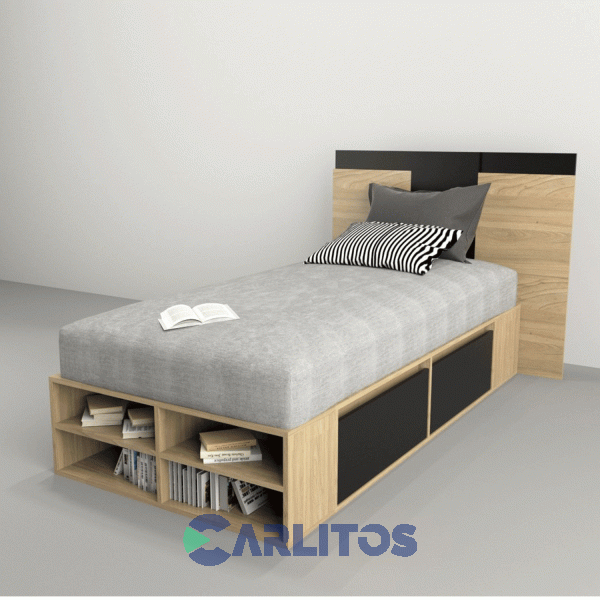 Box Multifunción 0.92 Mts 4 Cajones Tables Olmo Finlandés y Negro