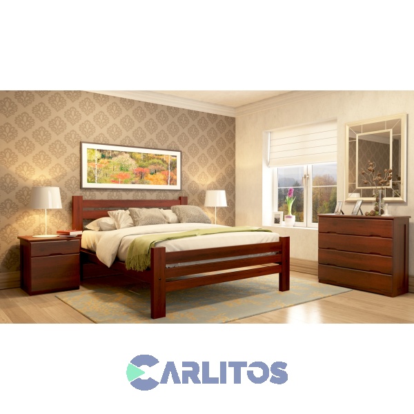 Cama 2 Plazas Pacífico Inmacol Caoba