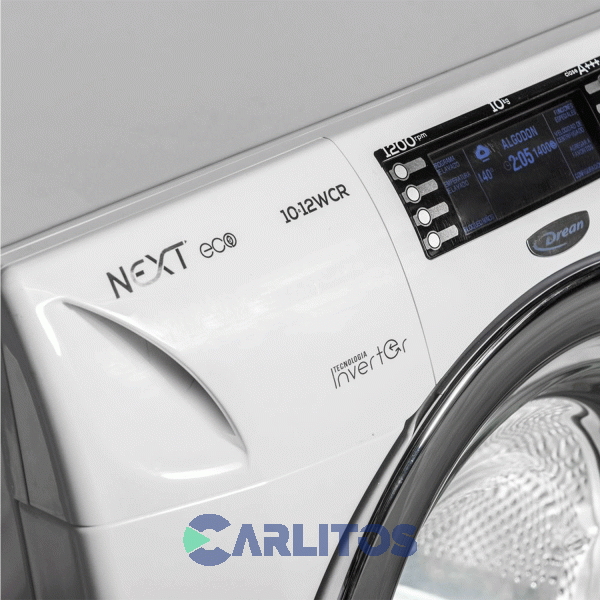 Lavarropa Carga Frontal Drean Inverter 10 KG - 1200 RPM Blanco Next 10.12 P Eco
