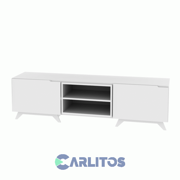 Combo Mesa Baja Tv-Panel Tv-Repisa Blanco