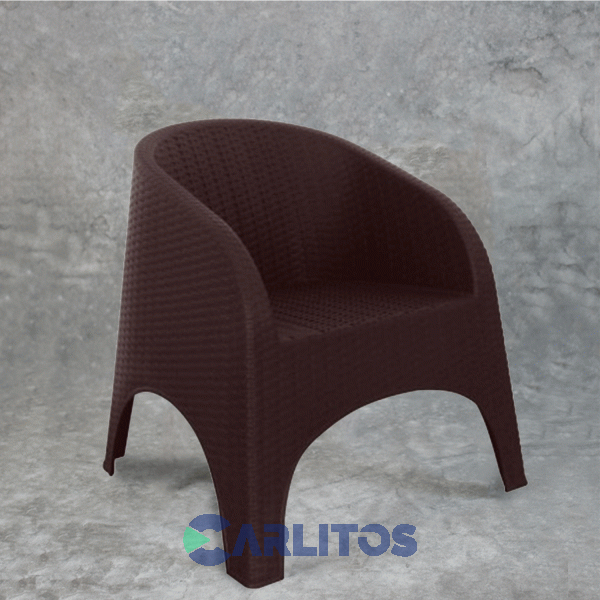 Sillón Pvc Simil Rattan Nepal Color Chocolate