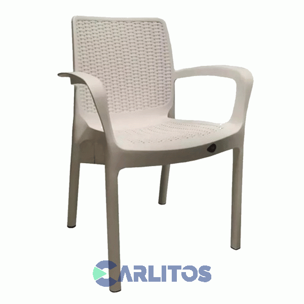 Sillon Pvc Voss Simil Ratan Guinea Capuccino