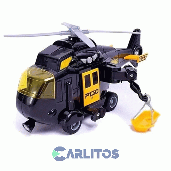 Helicóptero De Rescate A Fricción Con Luz Y Sonido