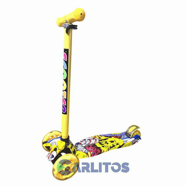 Monopatin Scooter Kids Land Graffiti Con Luz Mini-881g