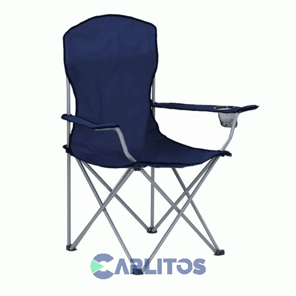 Sillón Director Plegable Waterdog Aluminio Con Funda Y Apoya Vaso 2bl Azul