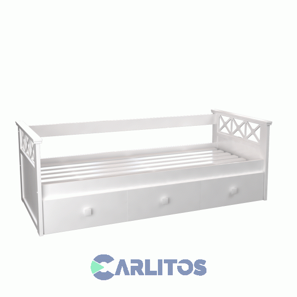 Cama Marinera Cruces Con Carro Infinity Laqueada Blanca