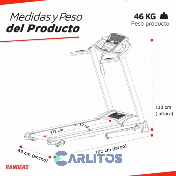 Fitness Cinta Motorizada 2.00 HP Randers Arg-472