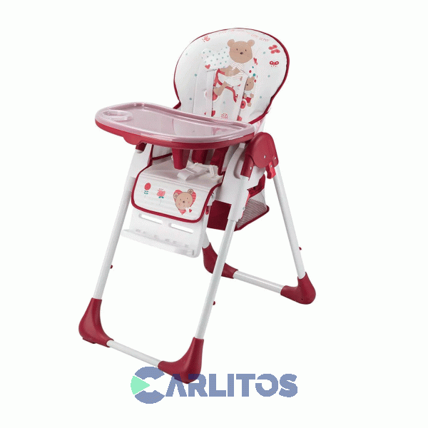 Silla De Comer Bebesit Alta Plegable Con Ruedas Delanteras 6600 Rojo