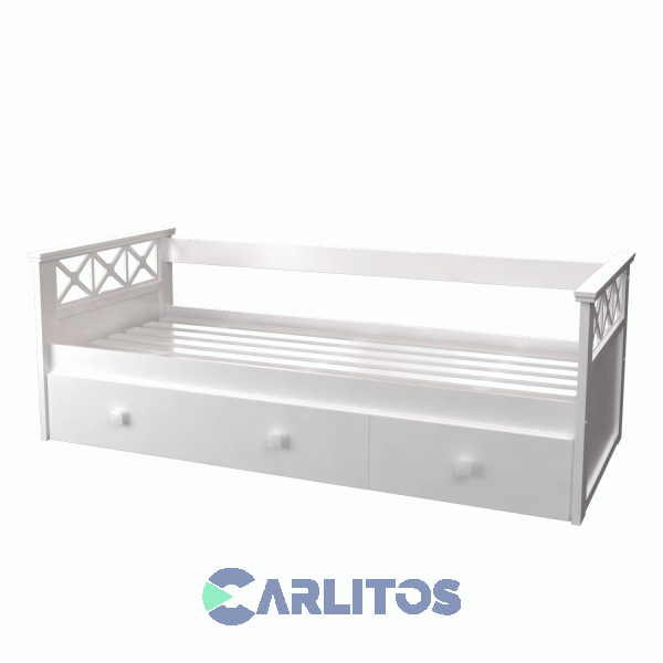 Cama Marinera Cruces Con Carro Infinity Laqueada Blanca