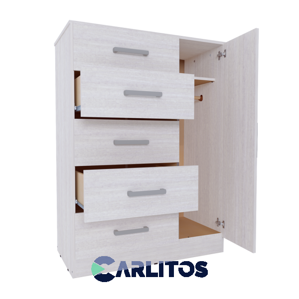 Chiffonier 1 Puerta 5 Cajones 0.90 Mts Orlandi Blanco