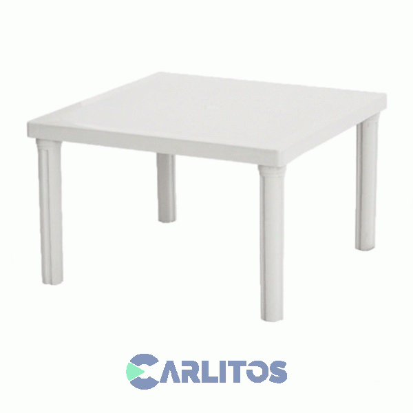 Mesa Pvc Voss Baja Cuadrada Color Blanco 75 Cm X 75 Cm Bari