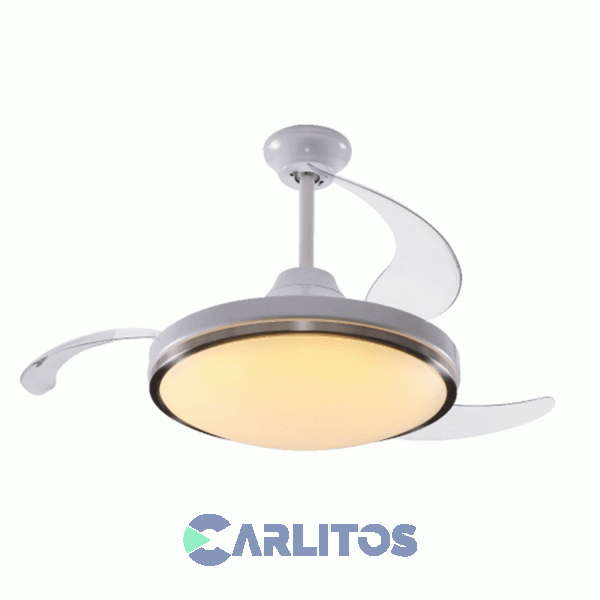 Ventilador De Techo Retráctil Peabody Blanco Palas Acrílico Con Led Pe-vtra420b